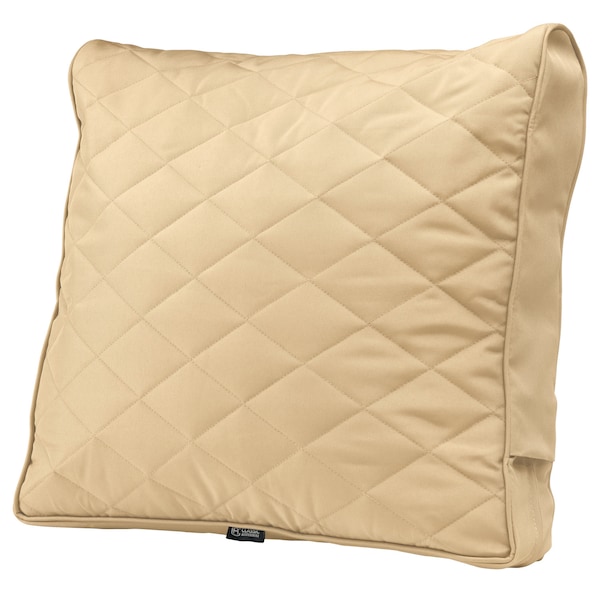 Classic Accessories Montlake FadeSafe Patio Chair/Loveseat Back Quilted Cushion, 25x22x4 Inch, Chamomile 62-064-CREAM-EC - main